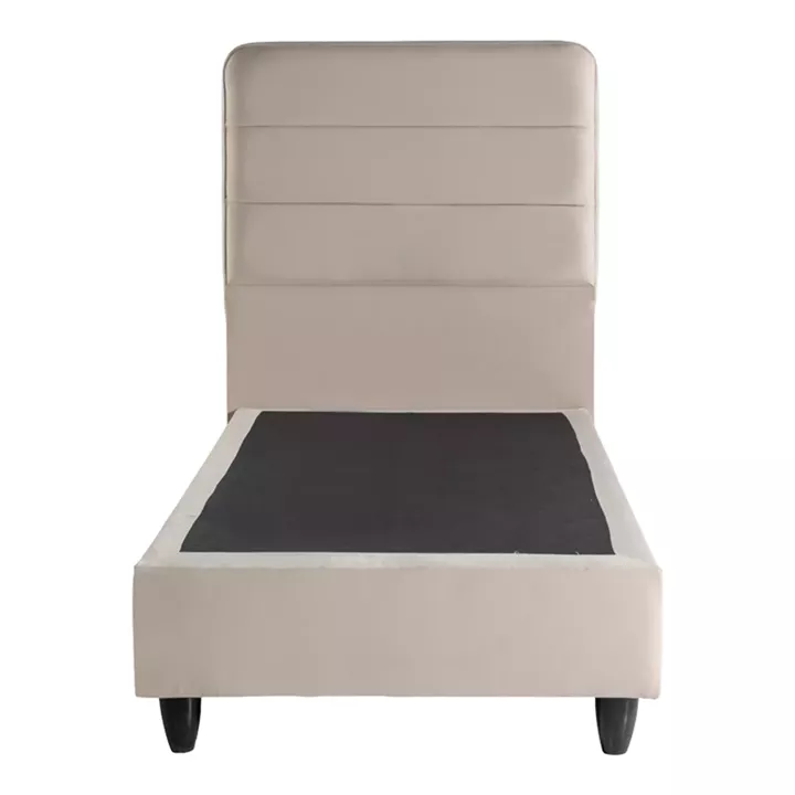 Κρεβάτι μονό Linteda pakoworld κρεμ βελούδο 90x200εκ