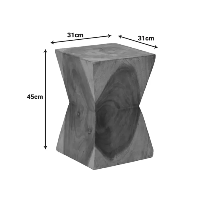 Stool Clepsydra pakoworld suar wood in natural color 31x31x45cm