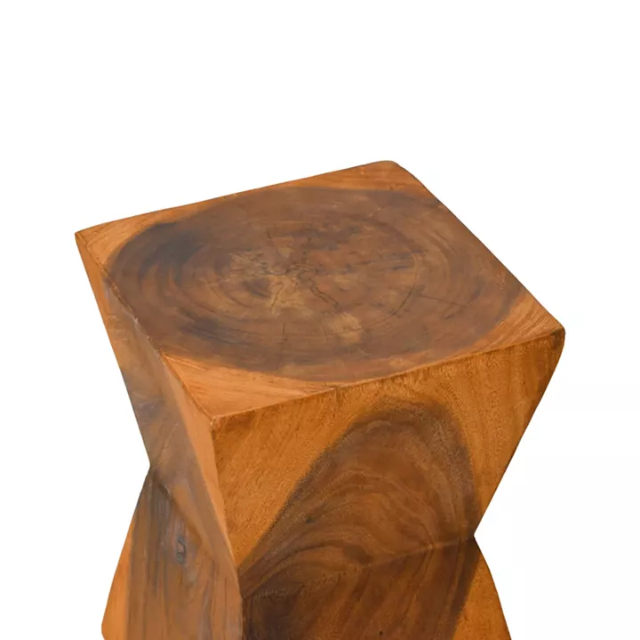 Stool Clepsydra pakoworld suar wood in natural color 31x31x45cm