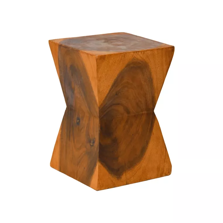 Stool Clepsydra pakoworld suar wood in natural color 31x31x45cm