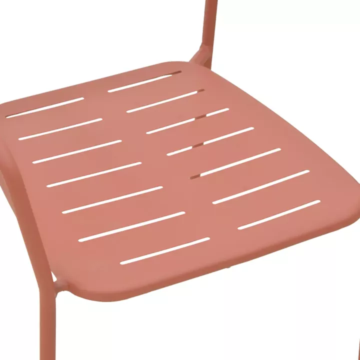 Stackable armchair Deraby pakoworld terracotta metal 56x45.5x83cm