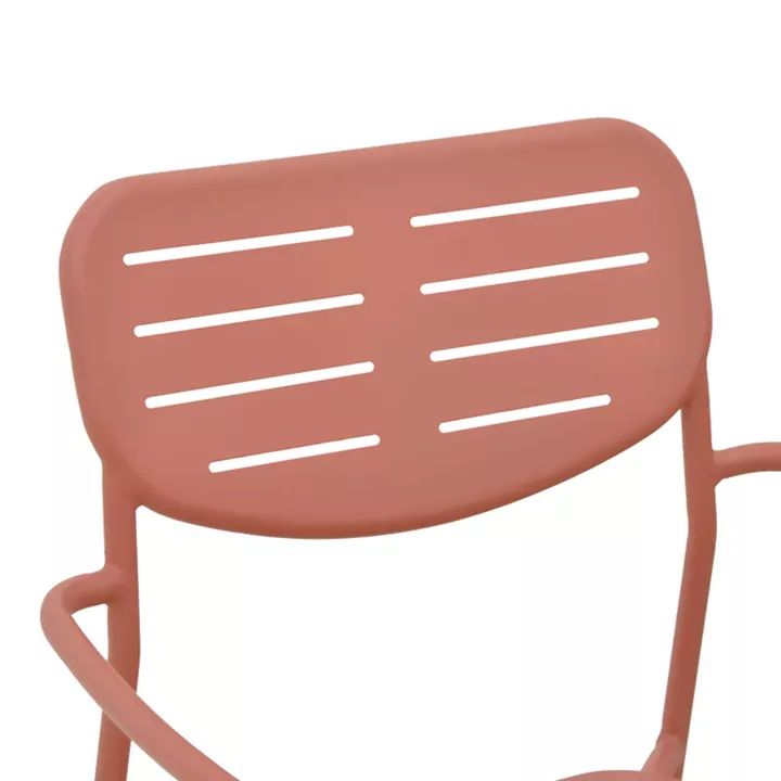 Stackable armchair Deraby pakoworld terracotta metal 56x45.5x83cm