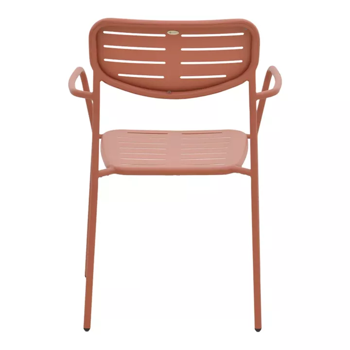 Stackable armchair Deraby pakoworld terracotta metal 56x45.5x83cm