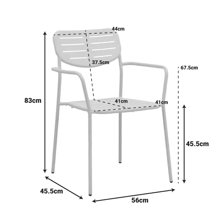Stackable armchair Deraby pakoworld terracotta metal 56x45.5x83cm