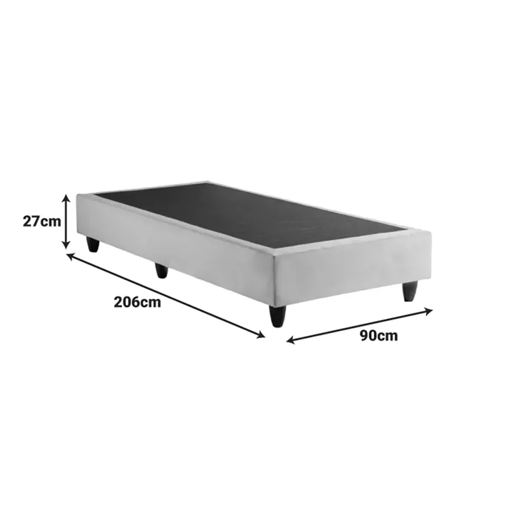 Single bed base Pakda pakoworld cream velvet 90x200cm
