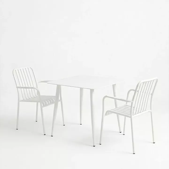 Dining set Heven Vista pakoworld set of 3 pices black aluminum 80x80x72cm