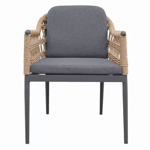 ΠΟΛΥΘΡΟΝΑ BOXER HM6556.01 ΑΛΟΥΜΙΝΙΟ & ΜΑΞΙΛΑΡΙΑ ΓΚΡΙ-TWIST WICKER 61x59x78,5Yεκ