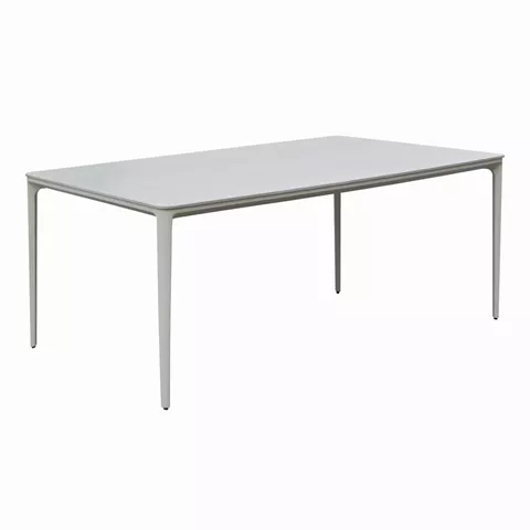 DINING TABLE STAD HM6557.02 BEIGE ALUMINUM FRAME--WHITE SINTERED STONE 180x90x75Hcm.