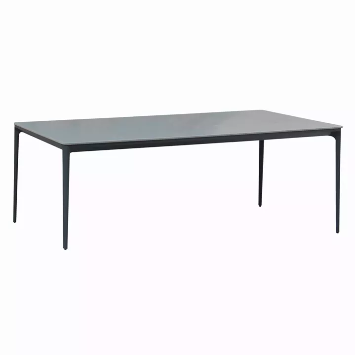 ΤΡΑΠΕΖΙ ΤΡΑΠΕΖΑΡΙΑΣ STAD HM6558.01 ΓΚΡΙ ΑΛΟΥΜΙΝΙΟ & SINTERED STONE TOP 220x100x75Υεκ