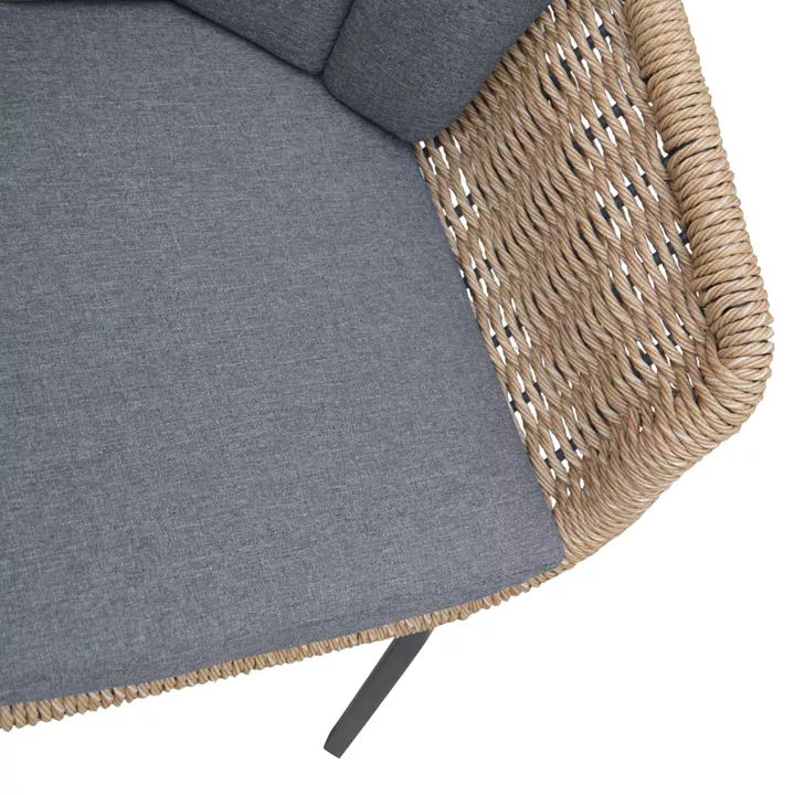 ΠΟΛΥΘΡΟΝΑ VICTUS HM6559.01 ΑΛΟΥΜΙΝΙΟ & ΜΑΞΙΛΑΡΙΑ ΓΚΡΙ-TWIST WICKER 59x68.5x75Yεκ