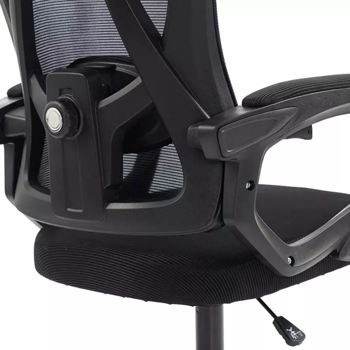 Καρέκλα γραφείου διευθυντή Exeter pakoworld mesh χρώμα μαύρο 50x58x119-129εκ