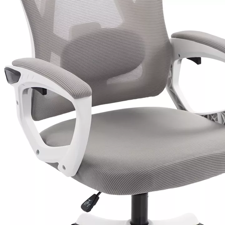 Καρέκλα γραφείου διευθυντή Exeter pakoworld λευκή - mesh γκρι 50x58x119-129εκ
