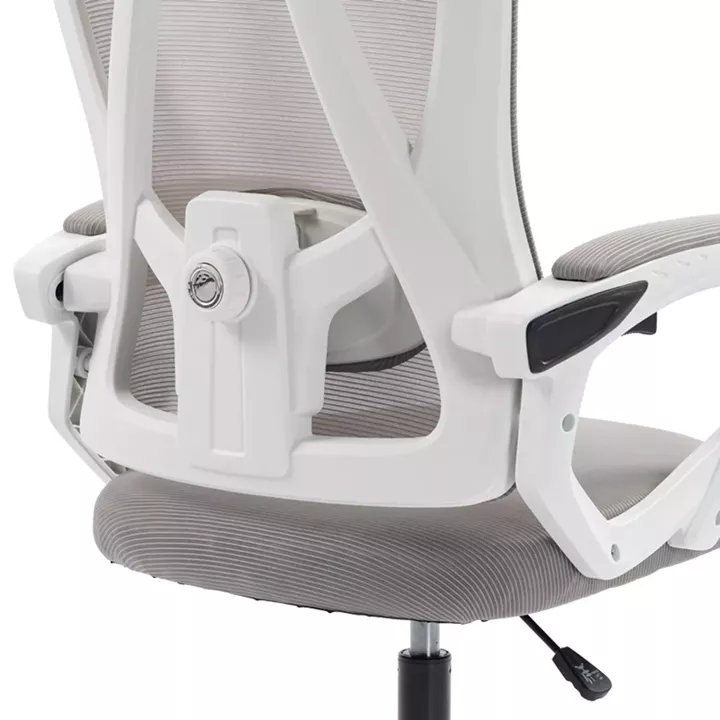 Καρέκλα γραφείου διευθυντή Exeter pakoworld λευκή - mesh γκρι 50x58x119-129εκ