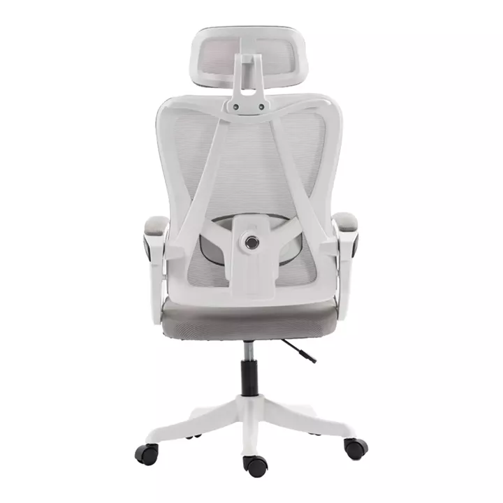 Καρέκλα γραφείου διευθυντή Exeter pakoworld λευκή - mesh γκρι 50x58x119-129εκ