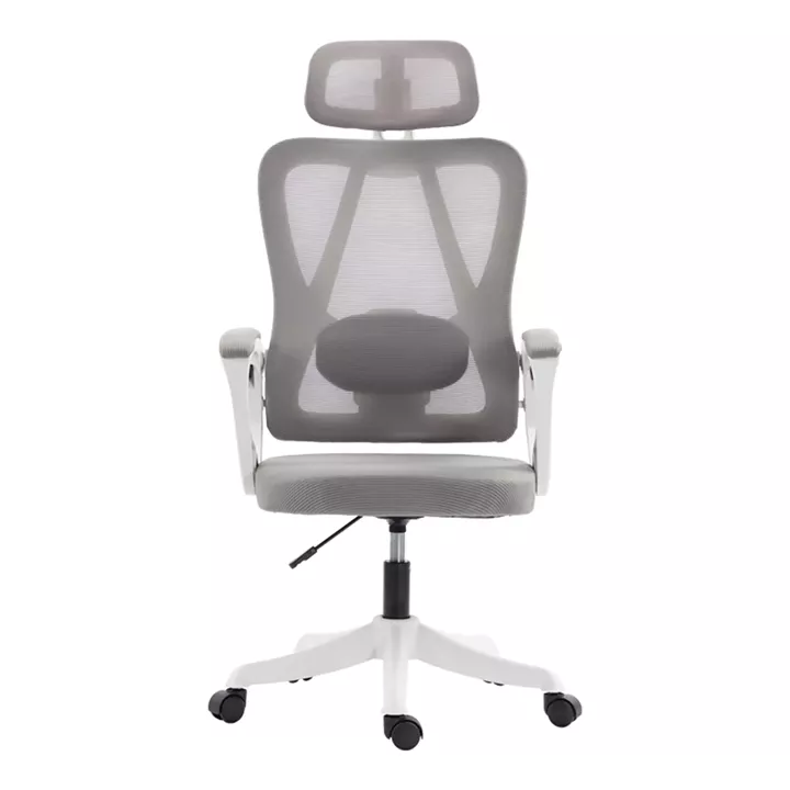 Καρέκλα γραφείου διευθυντή Exeter pakoworld λευκή - mesh γκρι 50x58x119-129εκ
