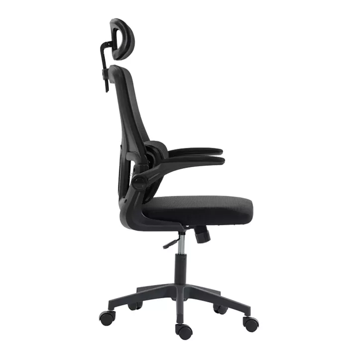 Καρέκλα γραφείου διευθυντή Mainz pakoworld mesh χρώμα μαύρο 50x60x112-122εκ