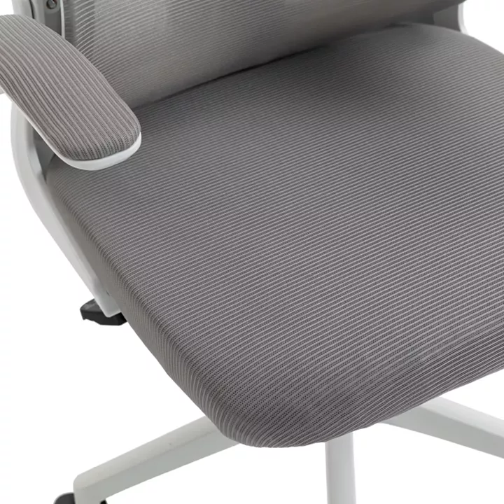 Καρέκλα γραφείου διευθυντή Mainz pakoworld λευκή mesh γκρι 50x60x112-122εκ