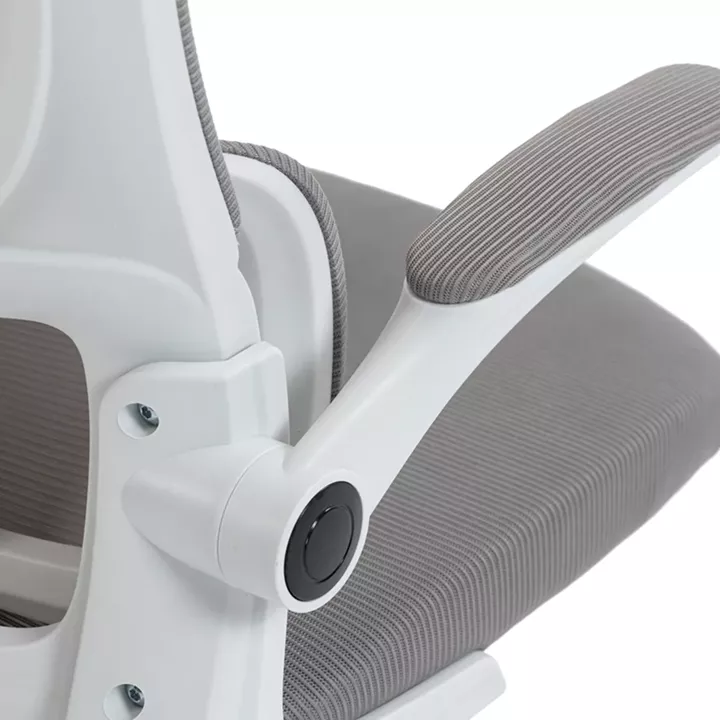 Καρέκλα γραφείου διευθυντή Mainz pakoworld λευκή mesh γκρι 50x60x112-122εκ