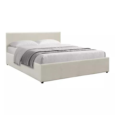 Κρεβάτι Dellia pakoworld με αποθηκευτικό χώρο ύφασμα κρεμ 150x200εκ