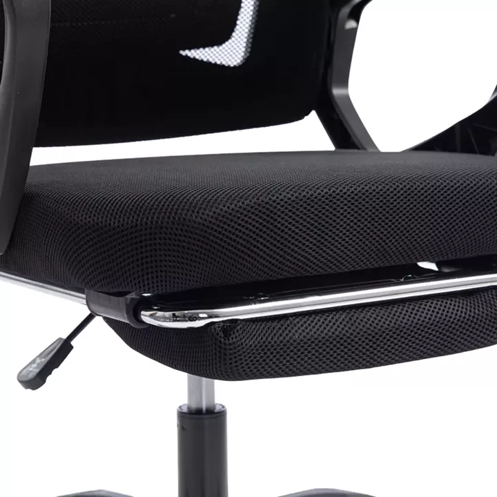 Καρέκλα γραφείου διευθυντή με υποπόδιο Meton pakoworld mesh χρώμα μαύρο 48x60x118-128εκ