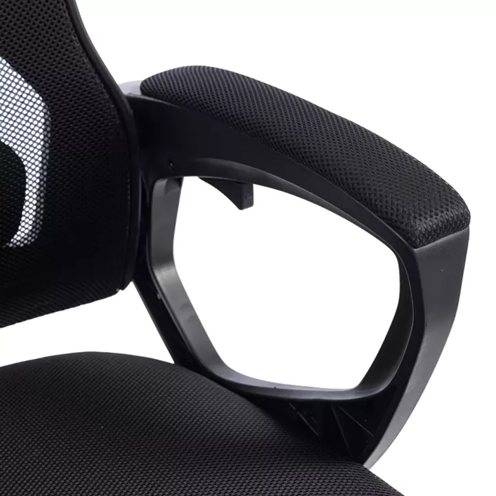 Καρέκλα γραφείου διευθυντή με υποπόδιο Meton pakoworld mesh χρώμα μαύρο 48x60x118-128εκ