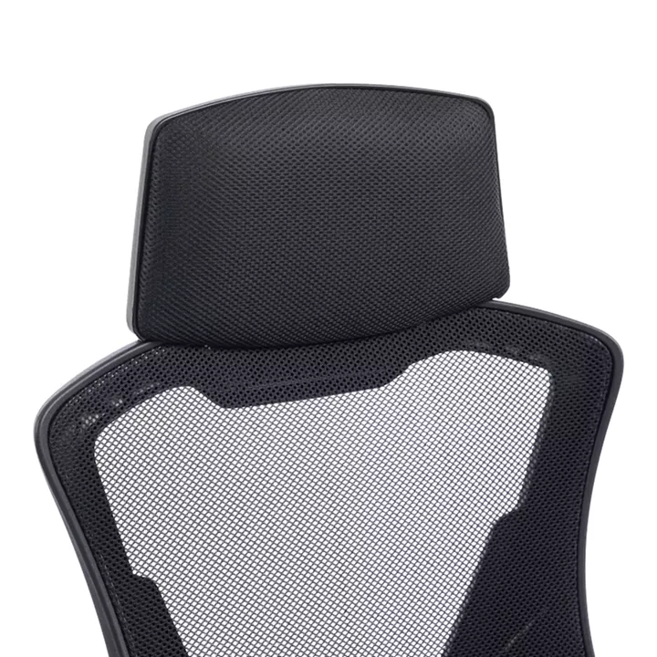 Καρέκλα γραφείου διευθυντή με υποπόδιο Meton pakoworld mesh χρώμα μαύρο 48x60x118-128εκ