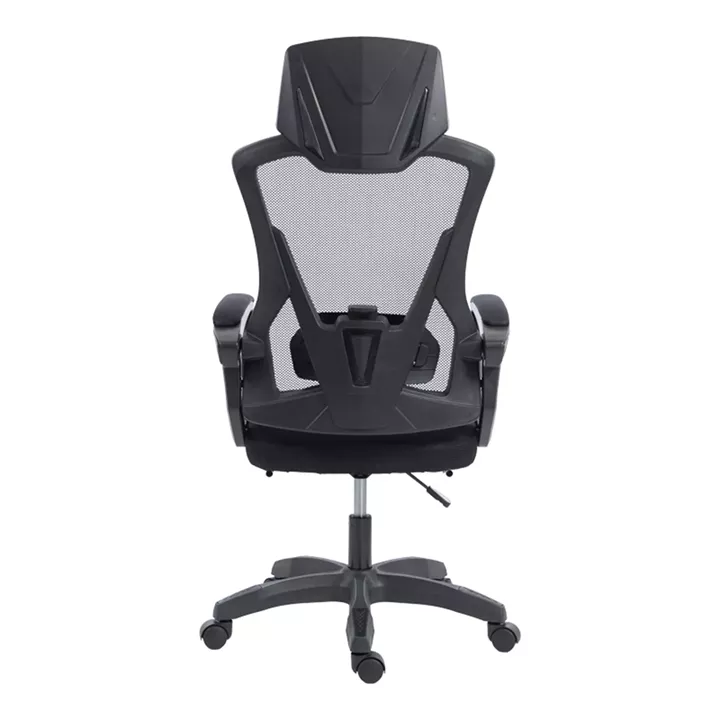 Καρέκλα γραφείου διευθυντή με υποπόδιο Meton pakoworld mesh χρώμα μαύρο 48x60x118-128εκ