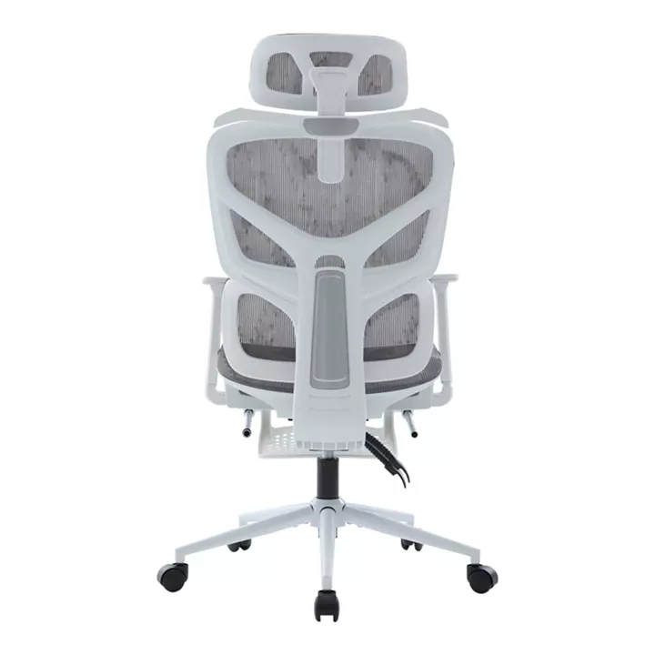 Καρέκλα γραφείου διευθυντη Vigo pakoworld λευκό- mesh γκρι 52x70x118-124εκ