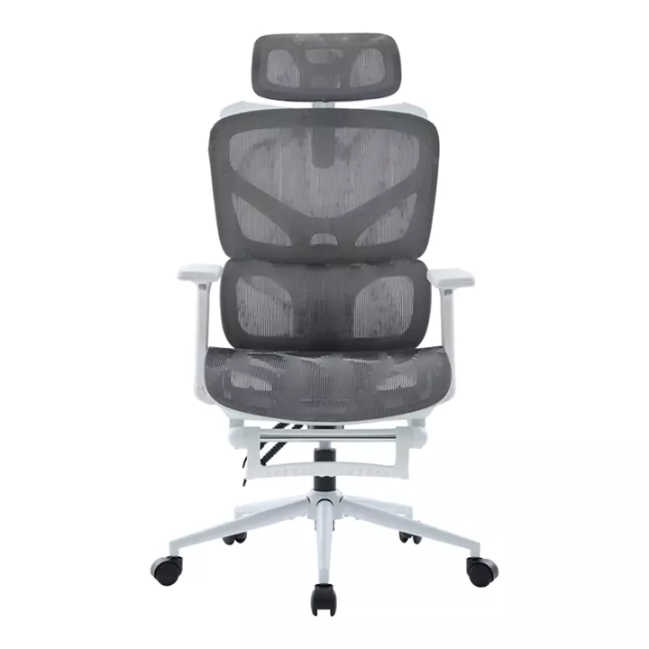 Καρέκλα γραφείου διευθυντη Vigo pakoworld λευκό- mesh γκρι 52x70x118-124εκ