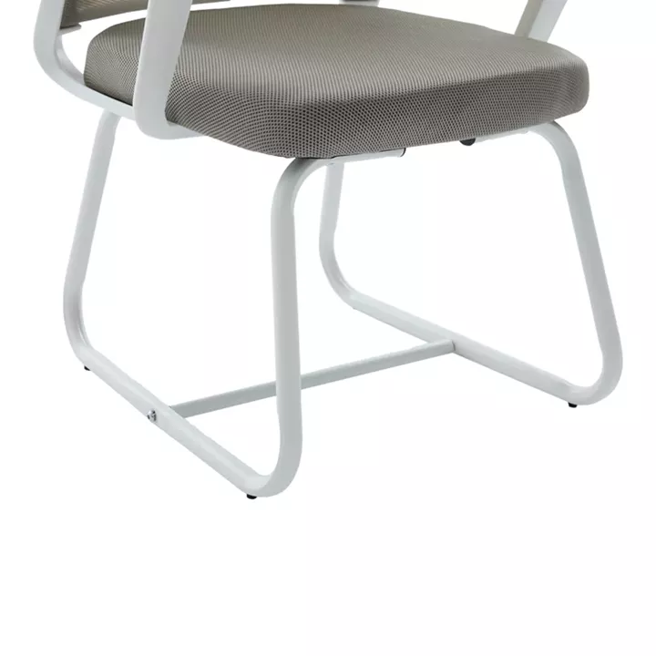 Καρέκλα επισκέπτη Palma pakoworld λευκή- mesh γκρι 46x52x94εκ