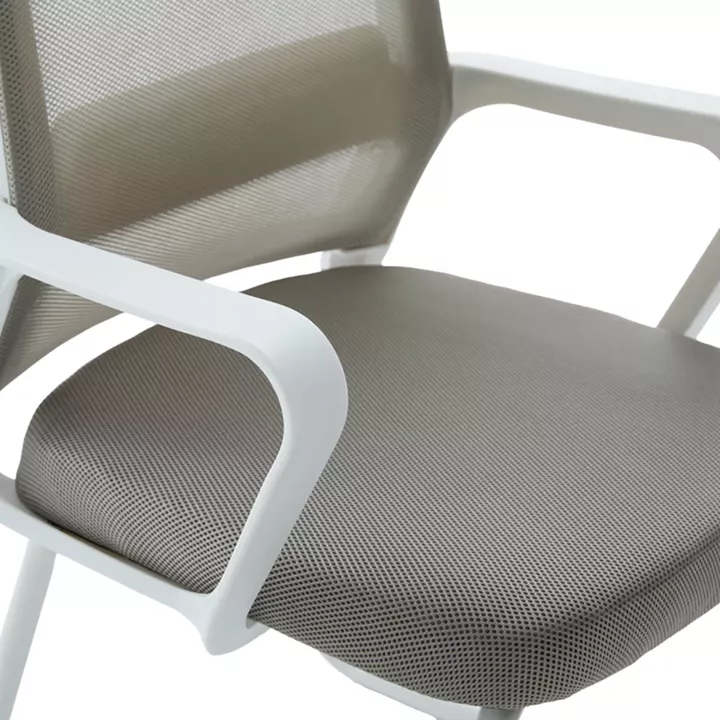 Καρέκλα επισκέπτη Palma pakoworld λευκή- mesh γκρι 46x52x94εκ