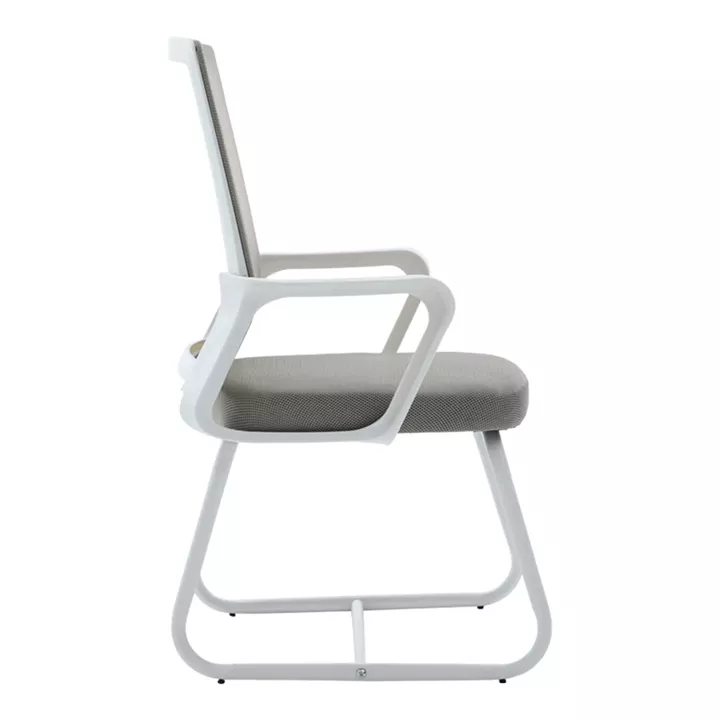 Καρέκλα επισκέπτη Palma pakoworld λευκή- mesh γκρι 46x52x94εκ