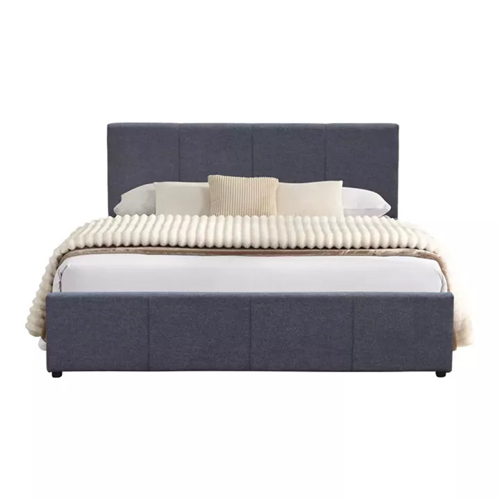 Κρεβάτι Dellia pakoworld με αποθηκευτικό χώρο ύφασμα ανθρακί 150x200εκ