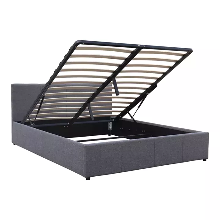 Κρεβάτι Dellia pakoworld με αποθηκευτικό χώρο ύφασμα ανθρακί 150x200εκ