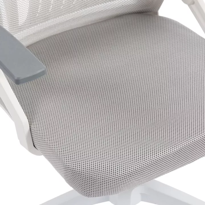 Καρέκλα γραφείου εργασίας Penza pakoworld λευκή - mesh γκρι 48x58x92-102εκ