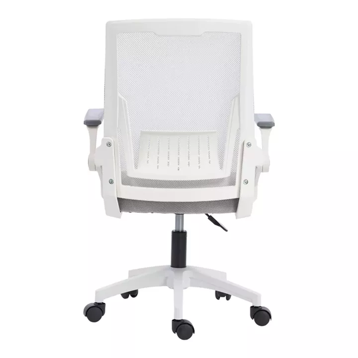 Καρέκλα γραφείου εργασίας Penza pakoworld λευκή - mesh γκρι 48x58x92-102εκ