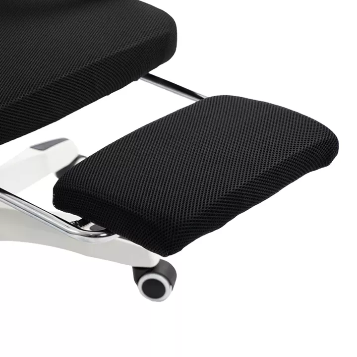 Καρέκλα γραφείου διευθυντή με υποπόδιο Meton pakoworld λευκό - mesh μαύρο 48x60x118-128εκ