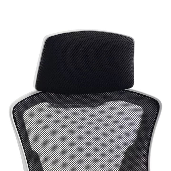 Καρέκλα γραφείου διευθυντή με υποπόδιο Meton pakoworld λευκό - mesh μαύρο 48x60x118-128εκ