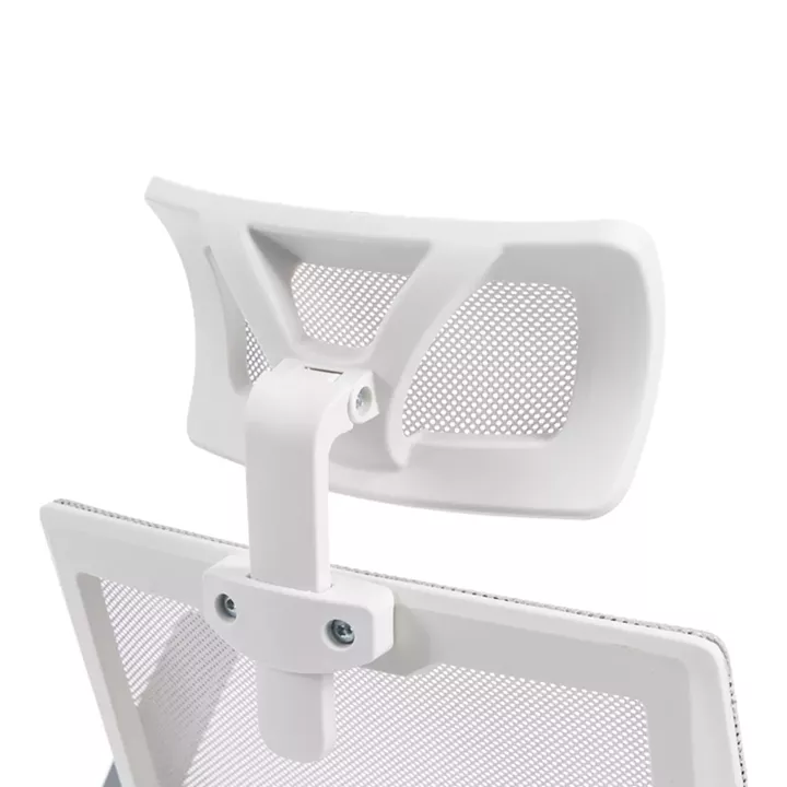 Καρέκλα γραφείου Plymot pakoworld λευκή - mesh γκρι 48x58x112-122εκ