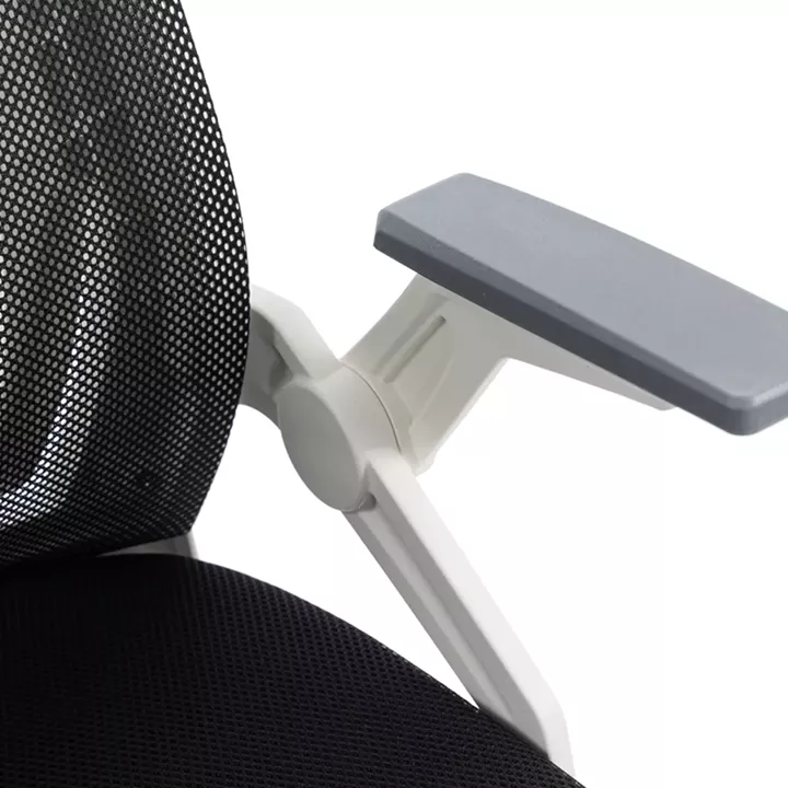 Καρέκλα γραφείου Plymot pakoworld λευκή - mesh μαύρο 48x58x112-122εκ