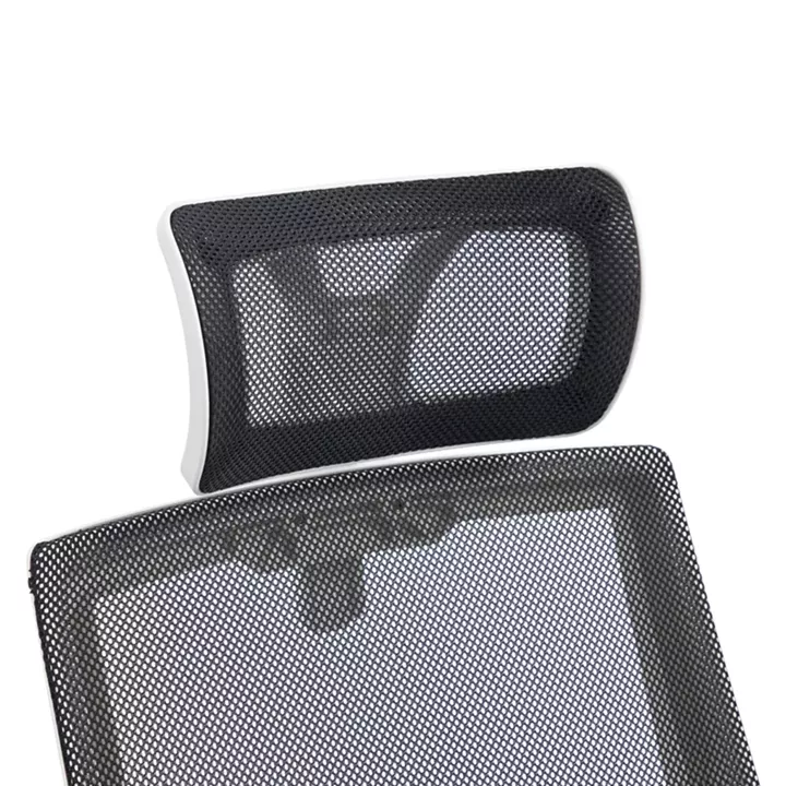 Καρέκλα γραφείου Plymot pakoworld λευκή - mesh μαύρο 48x58x112-122εκ