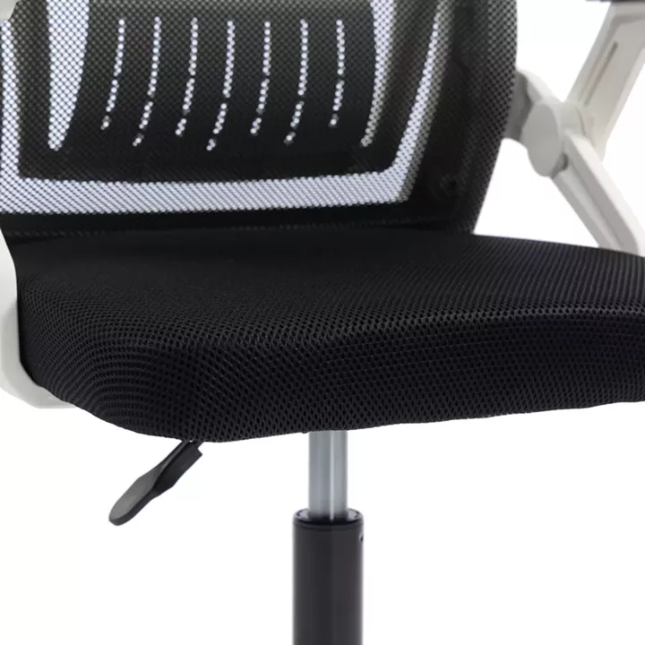 Καρέκλα γραφείου εργασίας Penza pakoworld λευκή - mesh μαυρο 48x58x92-102εκ