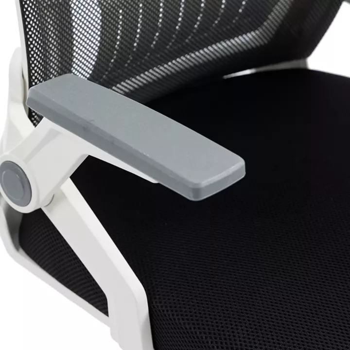 Καρέκλα γραφείου εργασίας Penza pakoworld λευκή - mesh μαυρο 48x58x92-102εκ