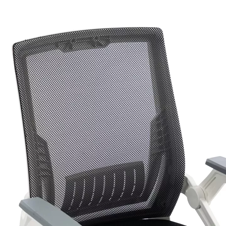 Καρέκλα γραφείου εργασίας Penza pakoworld λευκή - mesh μαυρο 48x58x92-102εκ