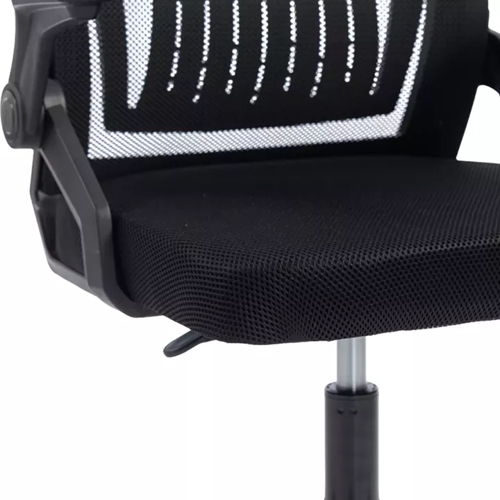 Καρέκλα γραφείου Plymot pakoworld mesh χρώμα μαύρο 48x58x112-122εκ