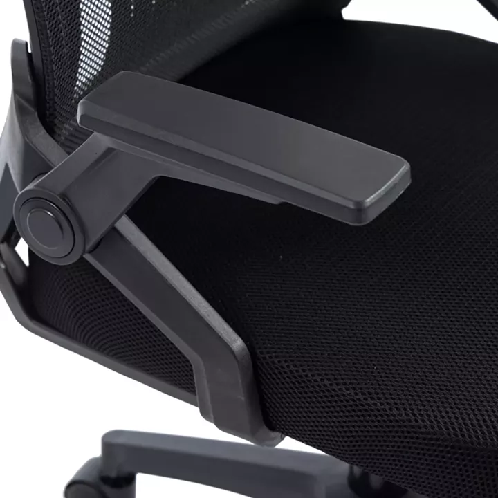 Καρέκλα γραφείου Plymot pakoworld mesh χρώμα μαύρο 48x58x112-122εκ