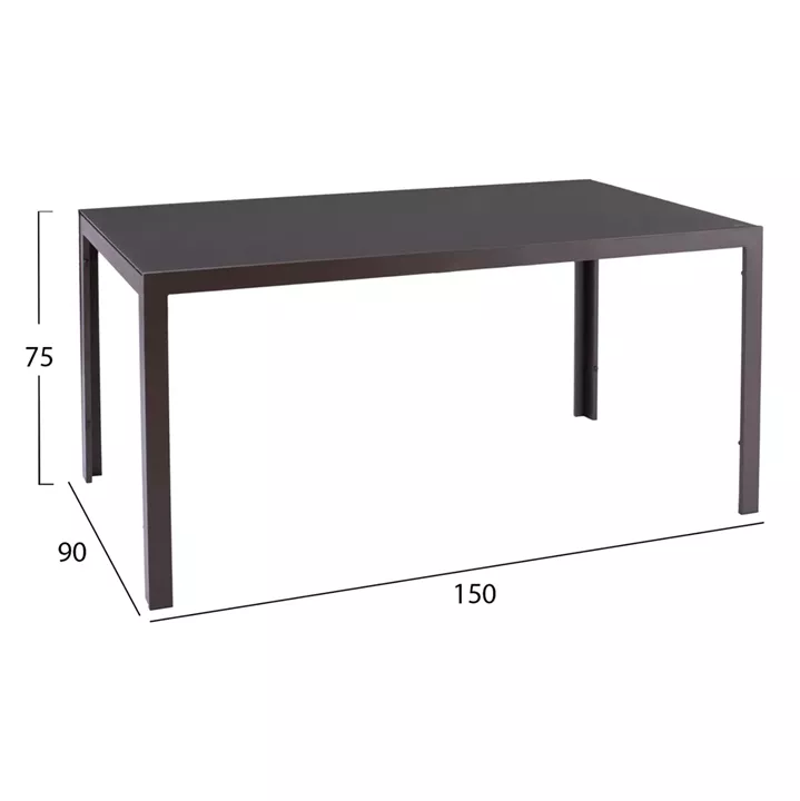 OUTDOOR DINING SET 5PCS ENDIKA HM21011 DINING CHAIRS WITH CUSHIONS & TABLE 150x90cm BROWN