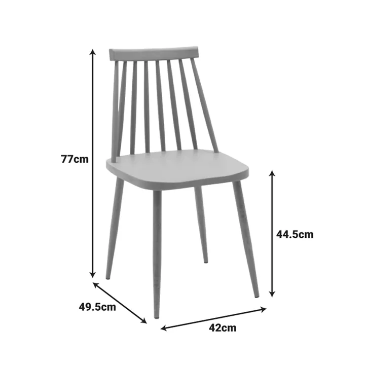 Dining chair Aurora pakoworld black pp-black metal leg 42x49.5x77cm