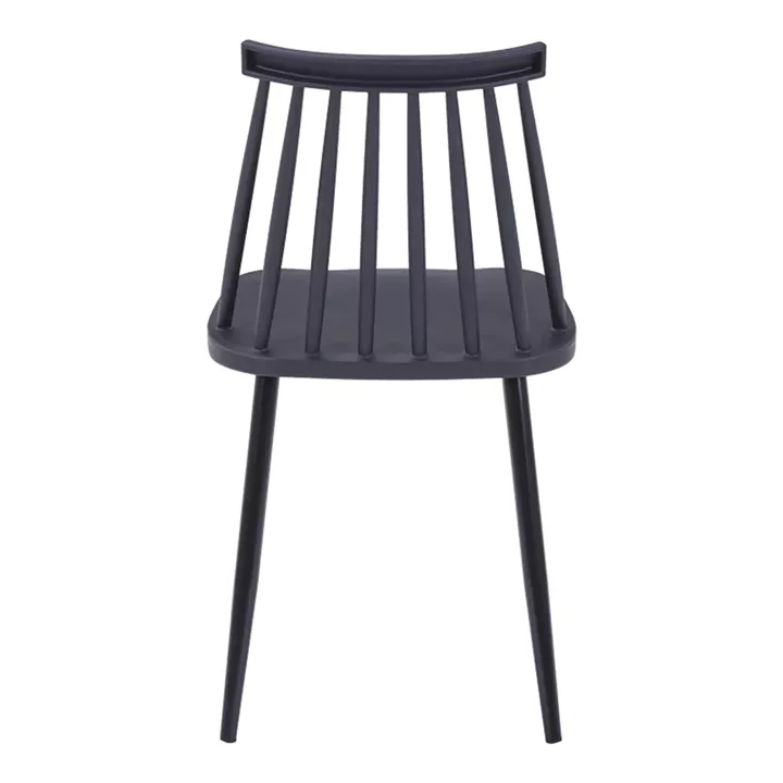 Dining chair Aurora pakoworld black pp-black metal leg 42x49.5x77cm