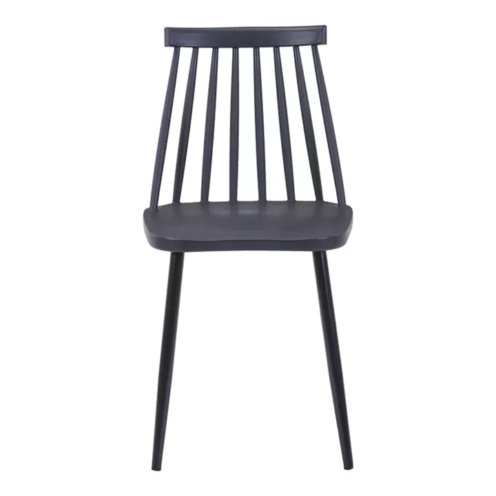 Dining chair Aurora pakoworld black pp-black metal leg 42x49.5x77cm